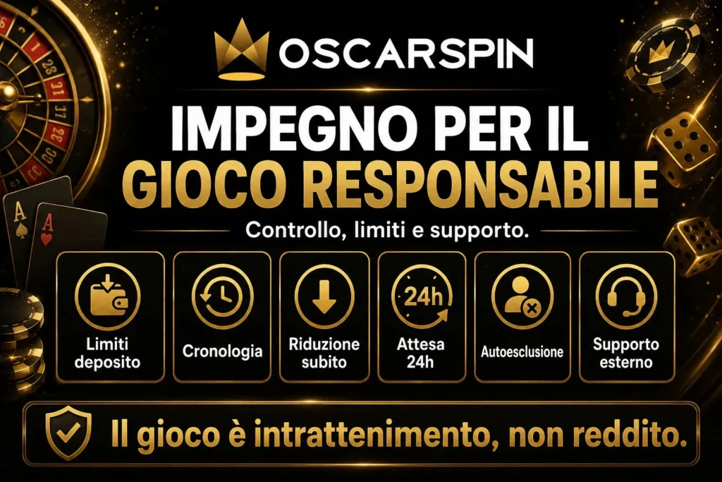 Impegno di Oscarspin per il Gioco Responsabile